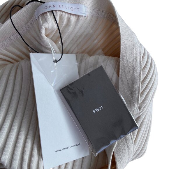 JOHN ELLIOTT GINZA RIB LOLA DRESS BEIGE NUDE NEW WITH TAGS - Picture 9 of 9